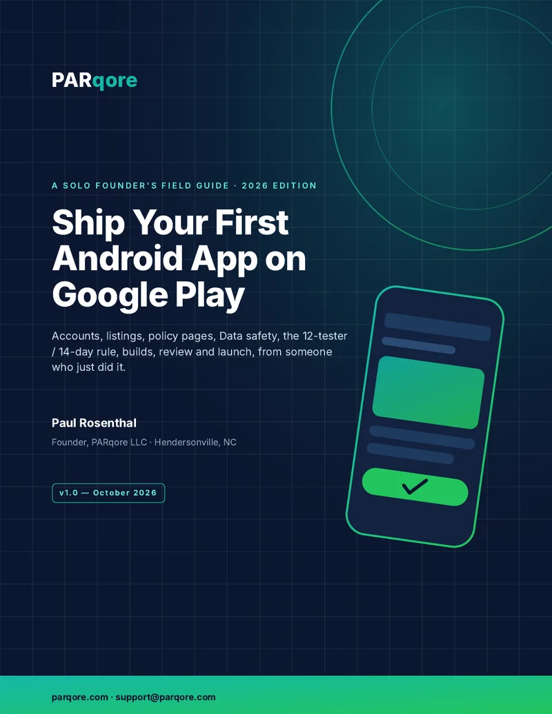 Cover of Ship Your First Android App on Google Play (2026)